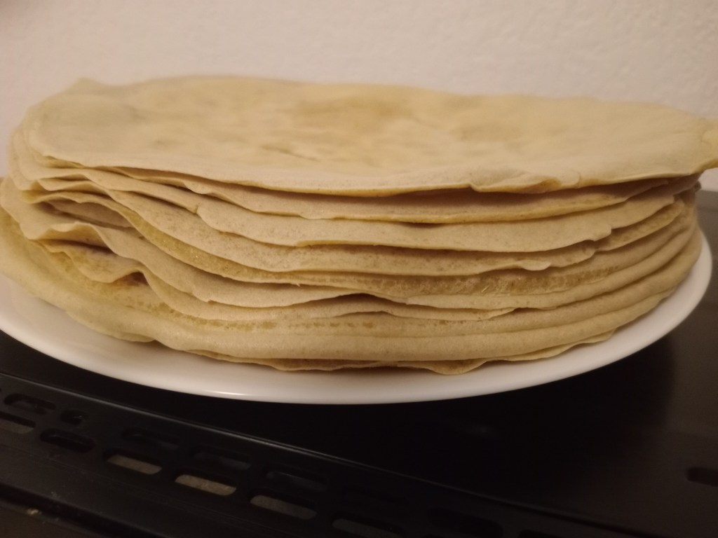 Crêpes à la farine d'orge mondé. IG bas.