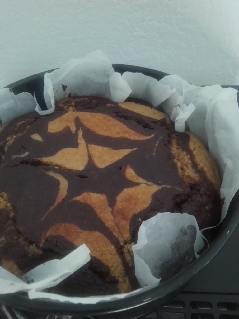 Gâteau zébré prêt